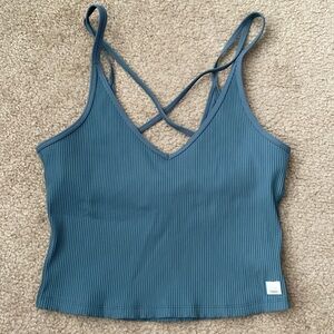 Vuori Blue Ribbed Tank Top